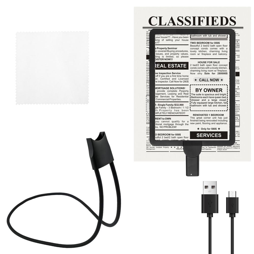 Magnifying Glass with Light Rechargeable Hands Free Full Page Reading Magnifier with Neck Hanging 7.5 x 10.2in for Elderly Visual Impairment