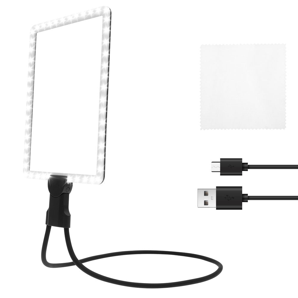 Magnifying Glass with Light Rechargeable Hands Free Full Page Reading Magnifier with Neck Hanging 7.5 x 10.2in for Elderly Visual Impairment