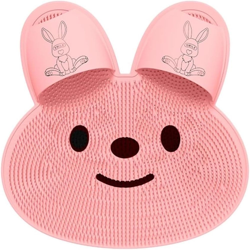 Silicone Bunny Foot Rubbing Mat, Bathroom Non-Slip Shower Massage Mat for Feet, 12x12in (30x30cm), Hanging Design with Suction Cups, Soft Easy Drain