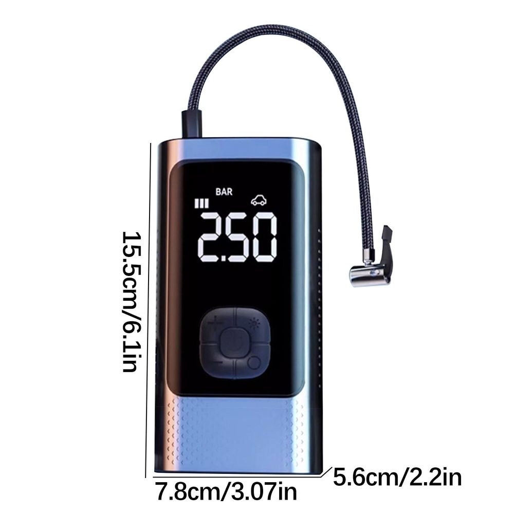 Portable Car Tire Inflator Pump with 12V Cigarette Lighter Plug, Multi Function for Balls Swimming Rings, Includes Nozzles and Storage Bag, 430g Weight