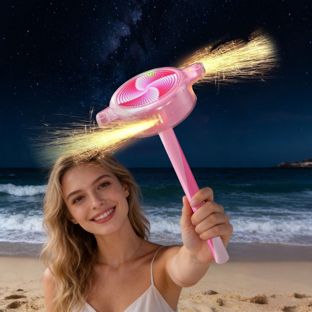 Remote Control Sparkler Spinners Toy Automatic Rechargeable Rotating LED Sparkler Rod Flameless Safe Celebration Party Toy for Year Wedding Birthday Gift for Kids Adults