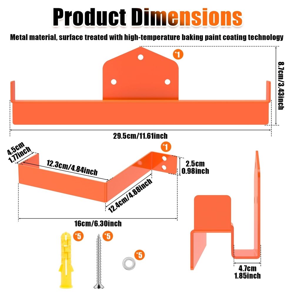 Backpack Leaf Blower Hanger with Tube Hook, Heavy Duty Wall Mount Rack for Garage Organization