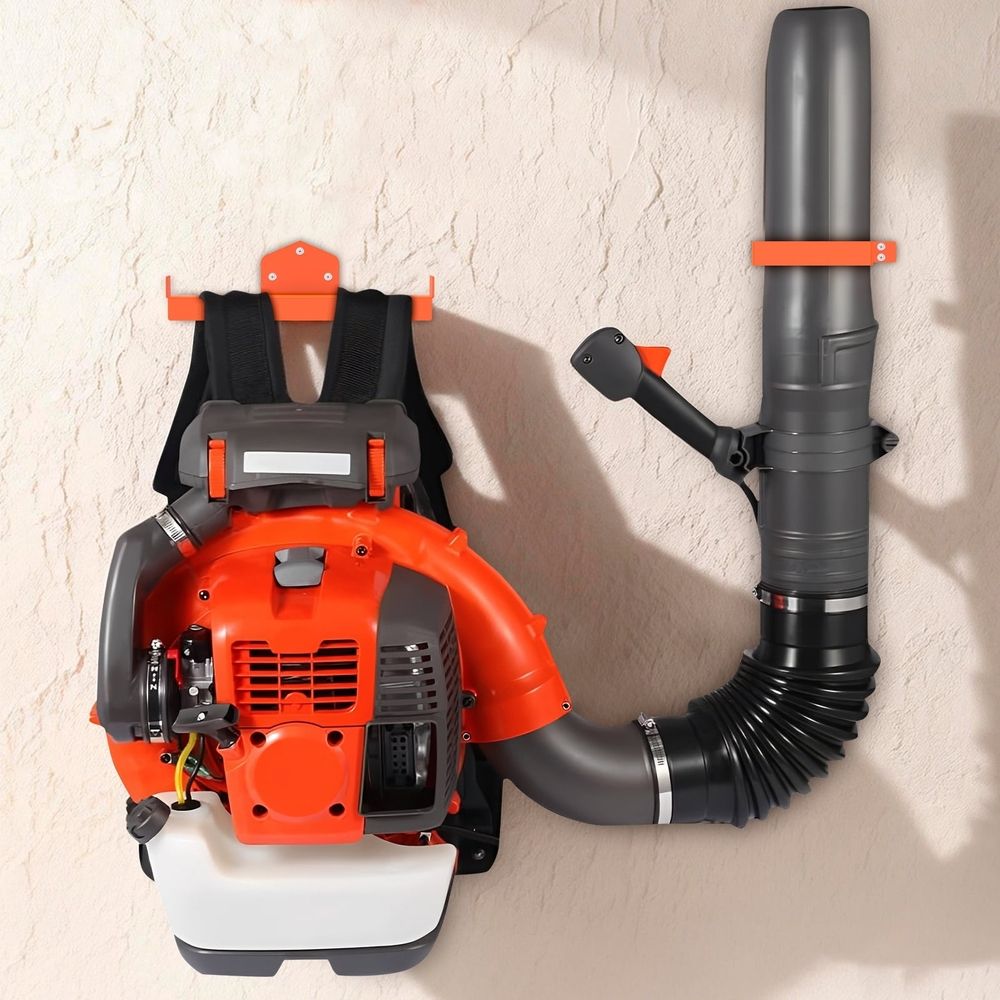 Backpack Leaf Blower Hanger with Tube Hook, Heavy Duty Wall Mount Rack for Garage Organization