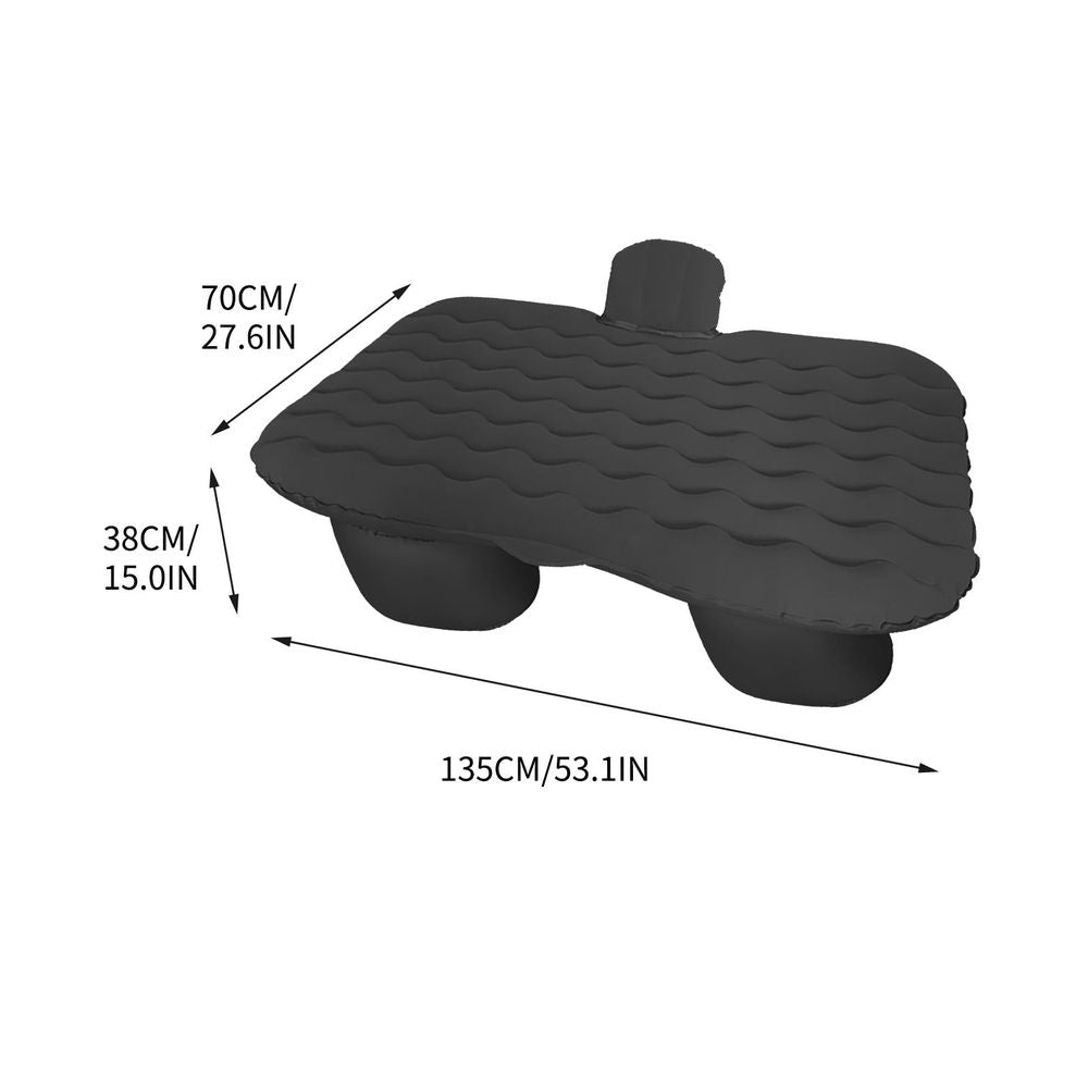 Car Rear Seat Inflatable Mattress Travel Bed with Air Pump Pillow Storage Bag Portable Camping Cushion for SUV Van Road Trip Comfortable Sleep