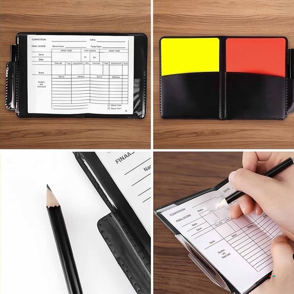 Soccer Referee Kit with Flags, Red/Yellow Cards, Whistle & Storage Bag, Complete Assistant for Amateur and Professional Matches (1 Kit)