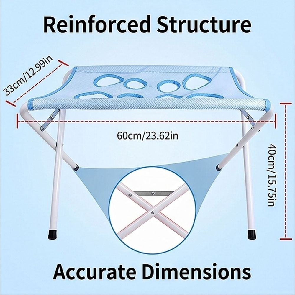 Foldable Pet Bathing Stand, Pet Grooming Hammock - Quick-Dry Mesh, 8 Holes, Holds 44 lbs for Washing & Grooming