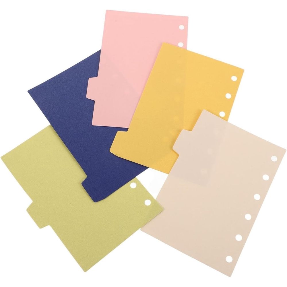 5pcs Mini Binder Index Dividers with Tabs - A7 Loose-Leaf Page Separators for Organizing Notes and Documents