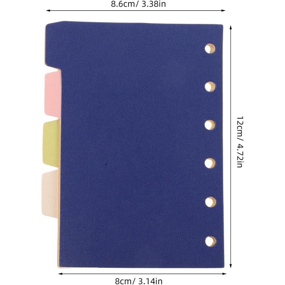 5pcs Mini Binder Index Dividers with Tabs - A7 Loose-Leaf Page Separators for Organizing Notes and Documents