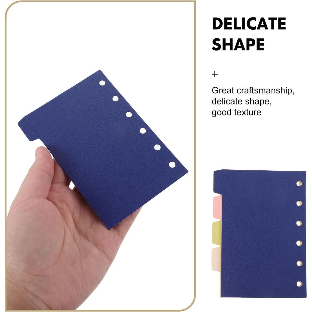5pcs Mini Binder Index Dividers with Tabs - A7 Loose-Leaf Page Separators for Organizing Notes and Documents
