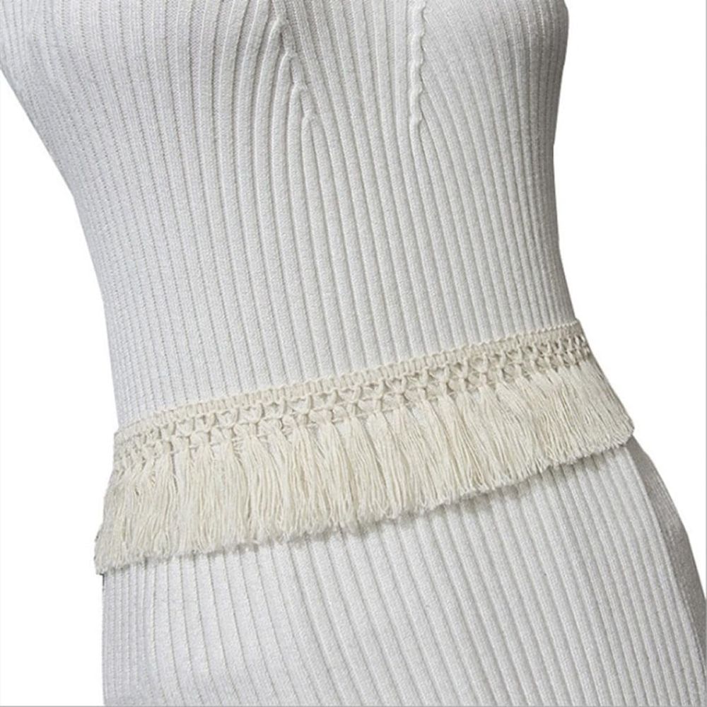 8pcs Cotton Tassel Fringe Trim for DIY Crafts, 1 Yard Beige Pack, Easy to Sew and Glue, for Curtains and Clothes