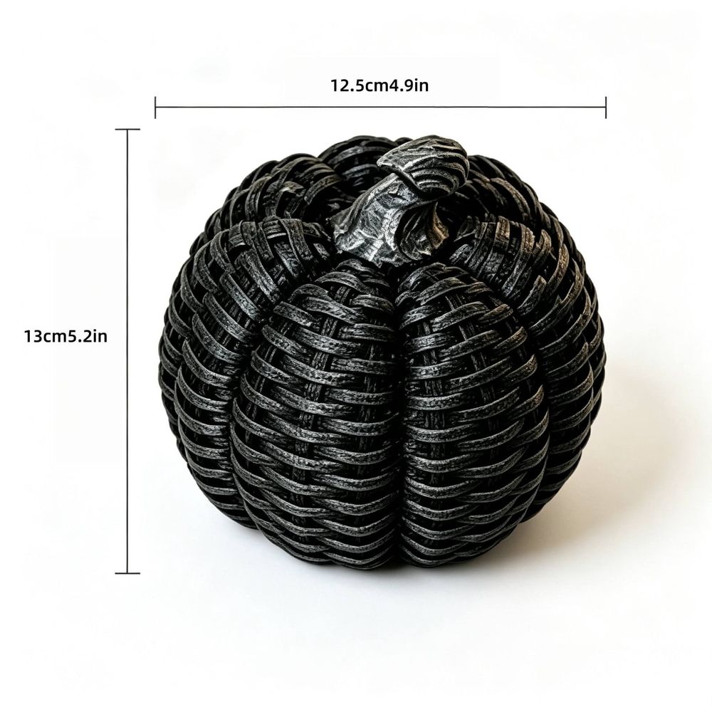 Hand Woven Pumpkin Witch Basket, Halloween Candy Storage Basket with Removable Hat Lid, Sturdy Plastic Rattan Construction, Large Capacity Treat Holder, for Party Decor,Entryway Styling
