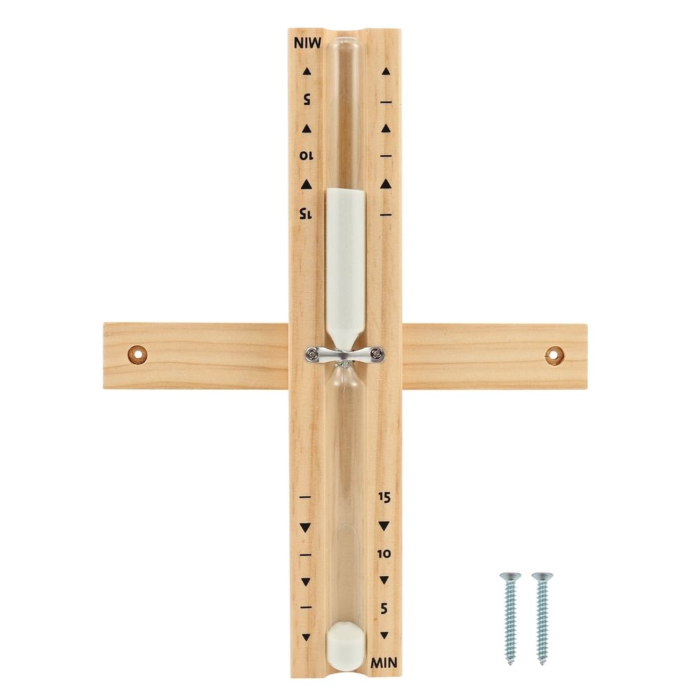 Sauna Hourglass Sand Timer, Rotatable Wall Mounted Design, Premium Solid Wood, Precise Timekeeping, for Spa &Sauna Room