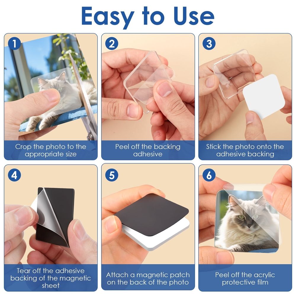 25Pcs Acrylic DIY Fridge Magnet Set, Resists Daily Wear and Light Scratches for Photo Projects, Drawing Displays, and Beginner Friendly Handmade Fun
