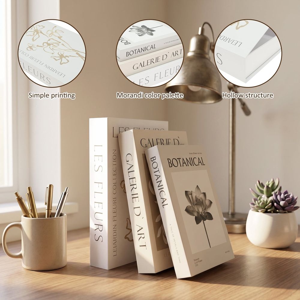 3 Pcs Fake Paper Book, Built in Compartments, Sturdy and Resistant to Pressure for Home Decor Bookshelf Coffee Table