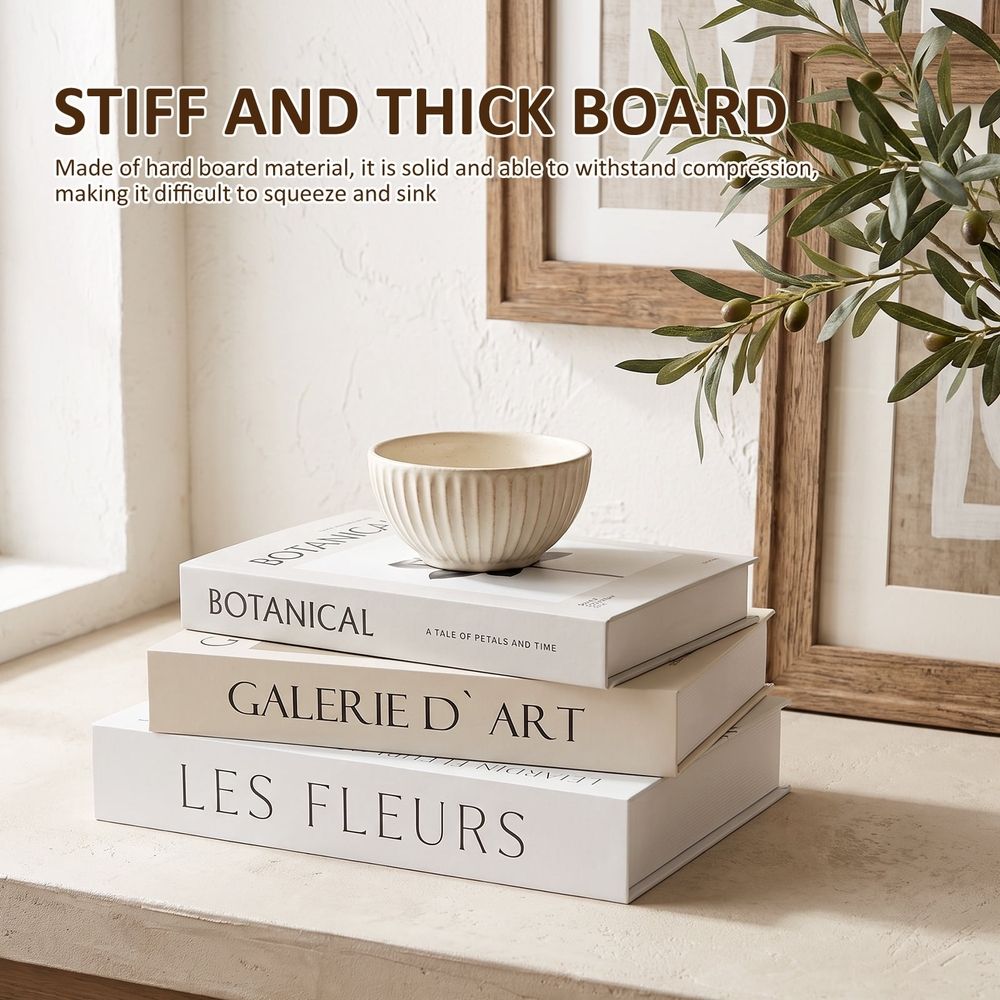 3 Pcs Fake Paper Book, Built in Compartments, Sturdy and Resistant to Pressure for Home Decor Bookshelf Coffee Table