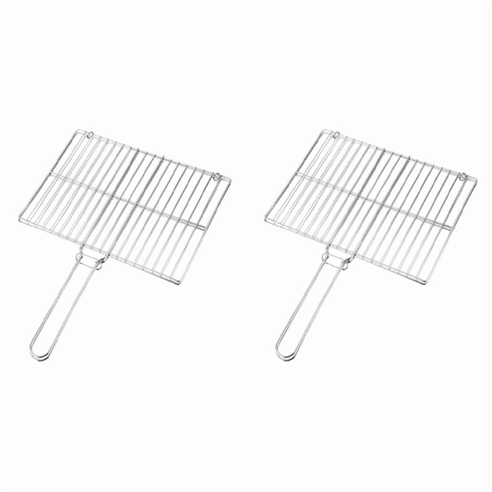 2X Flat Braai Grid Securely Holds Food for Grilling Outdoor Cooking Barbecue BBQ S