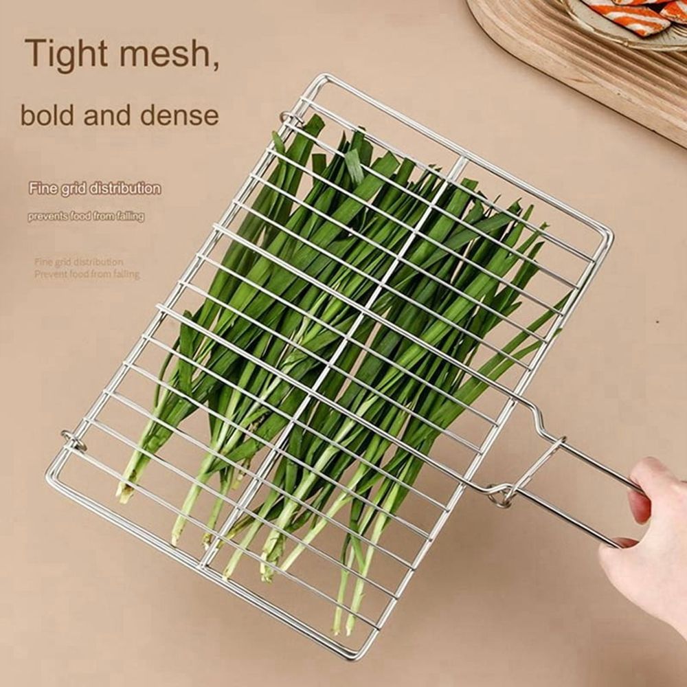 2X Flat Braai Grid Securely Holds Food for Grilling Outdoor Cooking Barbecue BBQ S