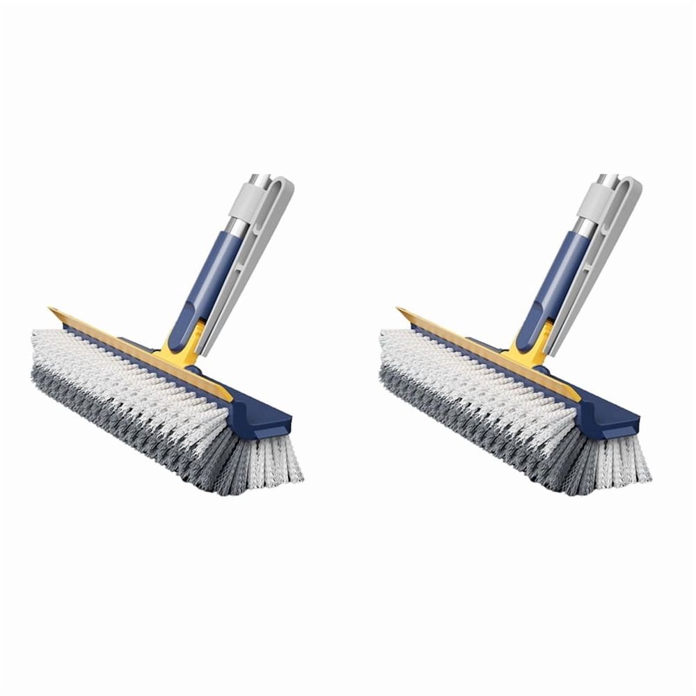 2X Long-Handled Floor Brush, Multi-Functional Scraping and Cleaning Brush, Cleaning Without Blind Spots Blue