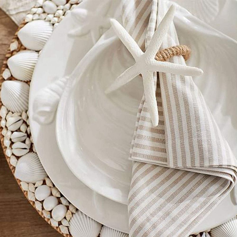 Napkin Rings Set of 16, Sea Star Napkin Ring for Starfish for Tables, Wedding, Birthday, Banquet, Christmas