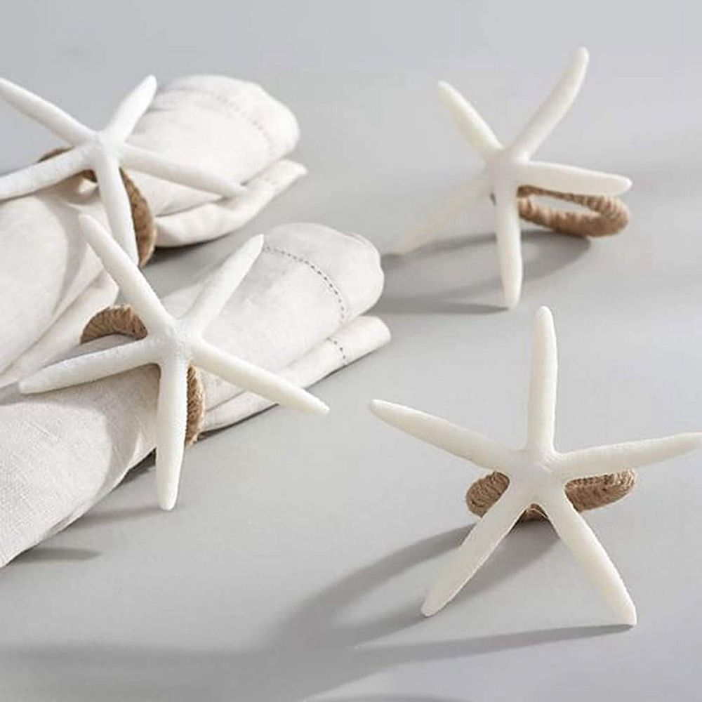 Napkin Rings Set of 16, Sea Star Napkin Ring for Starfish for Tables, Wedding, Birthday, Banquet, Christmas