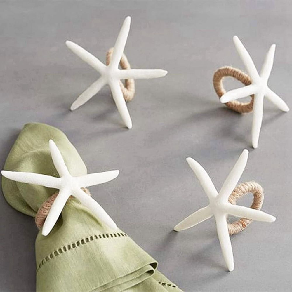 Napkin Rings Set of 16, Sea Star Napkin Ring for Starfish for Tables, Wedding, Birthday, Banquet, Christmas