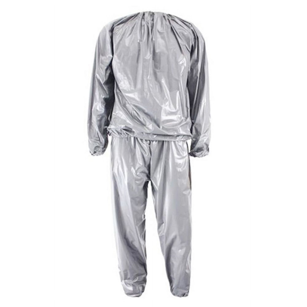 Heavy Duty Fitness Weight Loss Sweat Sauna Suit Exercise Gym Anti-Rip Silver 4XL
