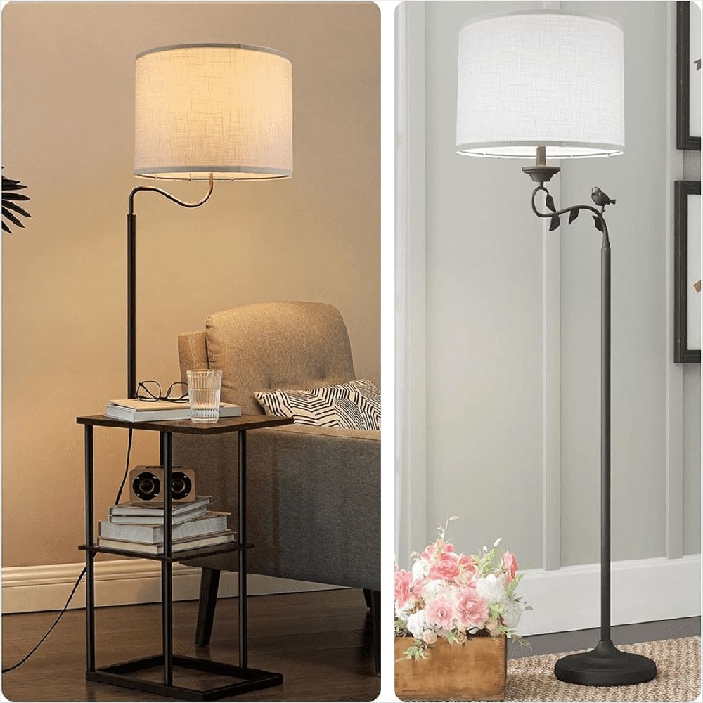 2Pcs Drum Lampshade, Lamp Shades for Table Floor Lamp, White Shades, Easy Assembly Replacement Lampshades