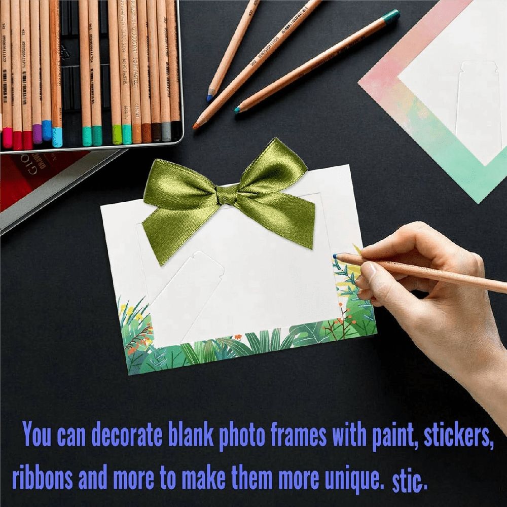 60 Pack Paper Picture Frames for 4 X 6Inch Photos, Standing White Cardboard Photo Frames with Easel DIY Crafts Frame