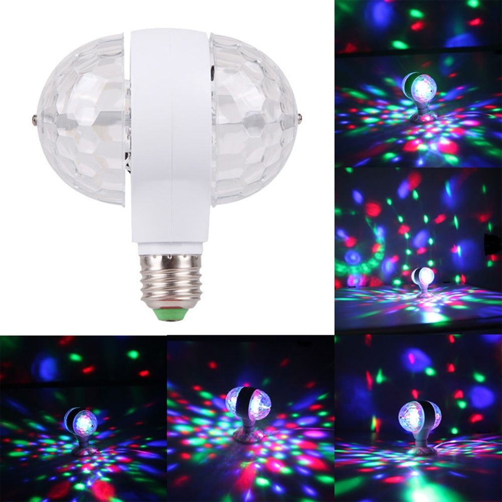 Rotating LED Party Light Bulb | E27 Strobe Effect RGB Crystal Bulb for Home Parties, Clubs, Bars, Birthdays & Holidays - Multi-Color Disco Lighting Decor