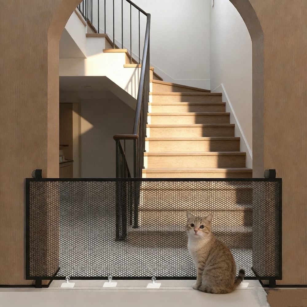 No Drilling Required Pet Doors Fences Or Pussy Barriers Avoid Escaped Cats And Dogs From Getting Out Foolproof To Install And Store, Cat Door For Fence, Puppy Gate For Door Frame, S