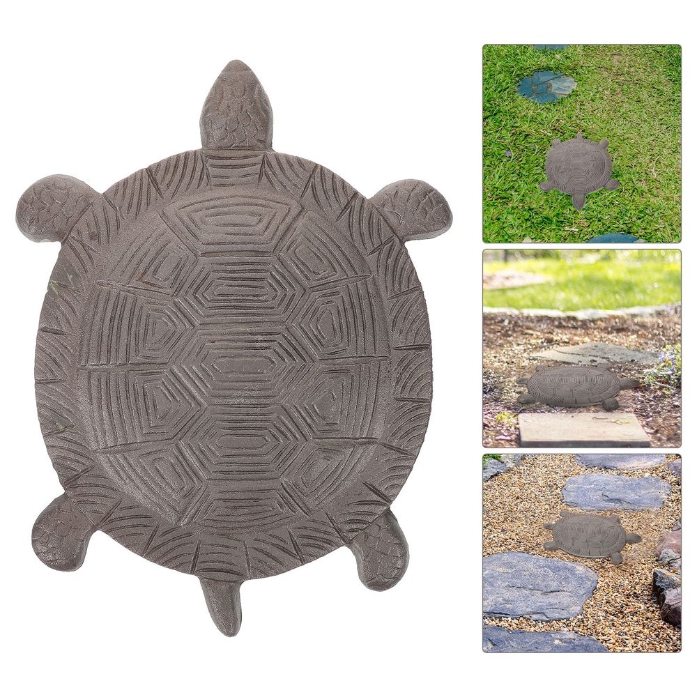 Durable Cast Iron Turtle Stepping Stone Coffee for Outdoor Decor