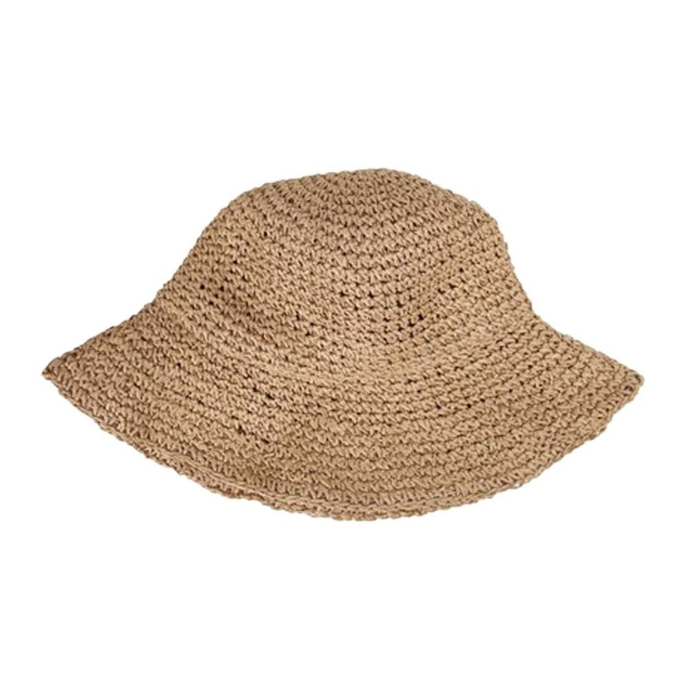Women's Straw Sun Hat - Foldable Packable Wide Brim Floppy Beach Hat - Handmade Crochet Summer Hat for Vacation, Travel UV Protection & Breathable