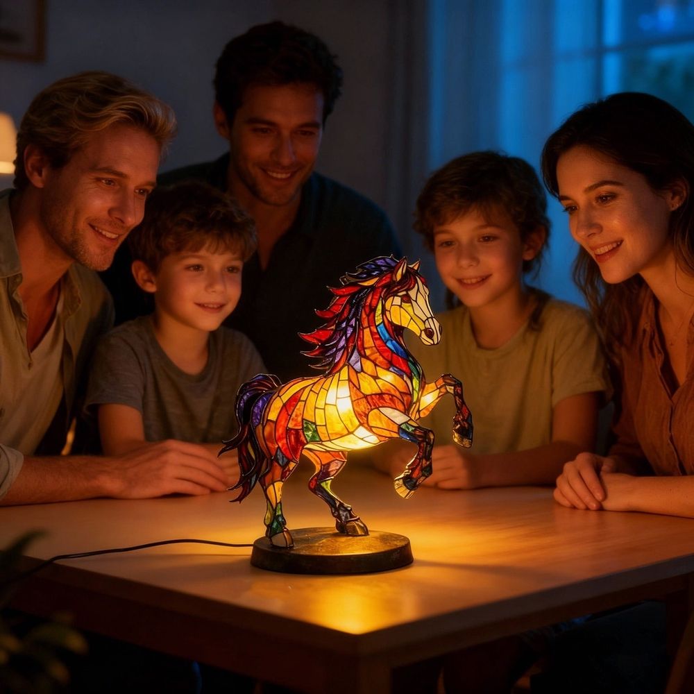 Handcrafted Sunflower Highland Cow Lamp, Stained Glass Highland Cow Night Lamp, 3D Animal Night Light for Home, Office, Bedroom, Living Room Desk Decor (Yellow)