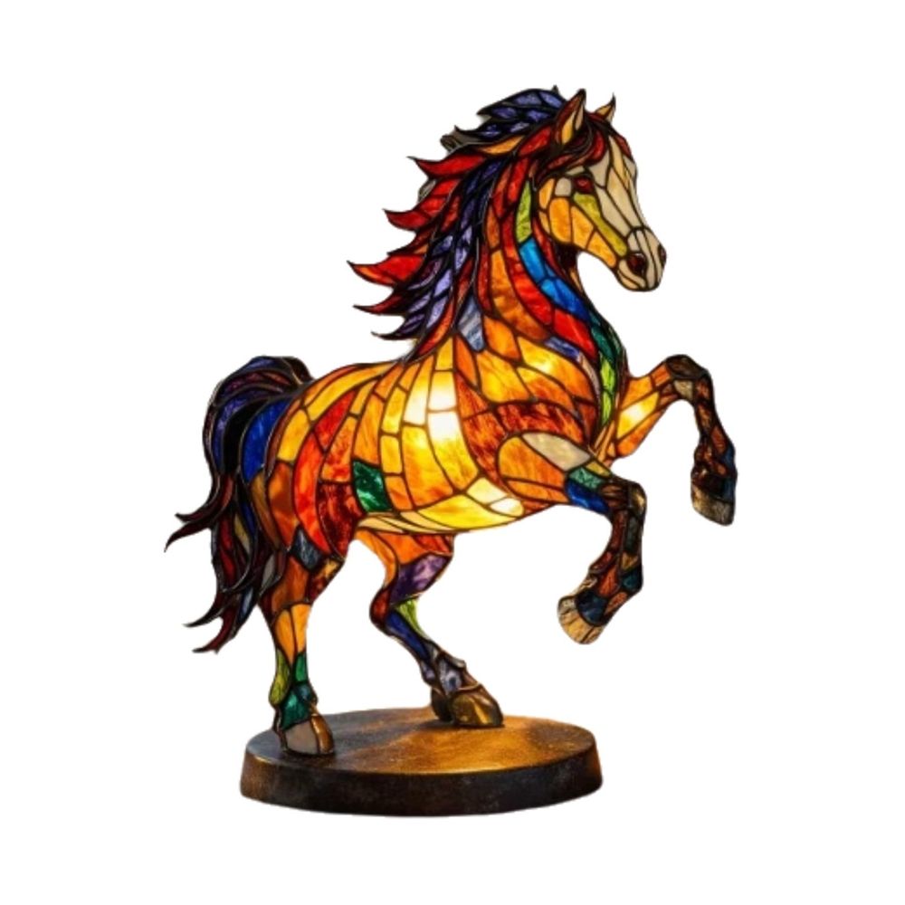 Handcrafted Sunflower Highland Cow Lamp, Stained Glass Highland Cow Night Lamp, 3D Animal Night Light for Home, Office, Bedroom, Living Room Desk Decor (Yellow)