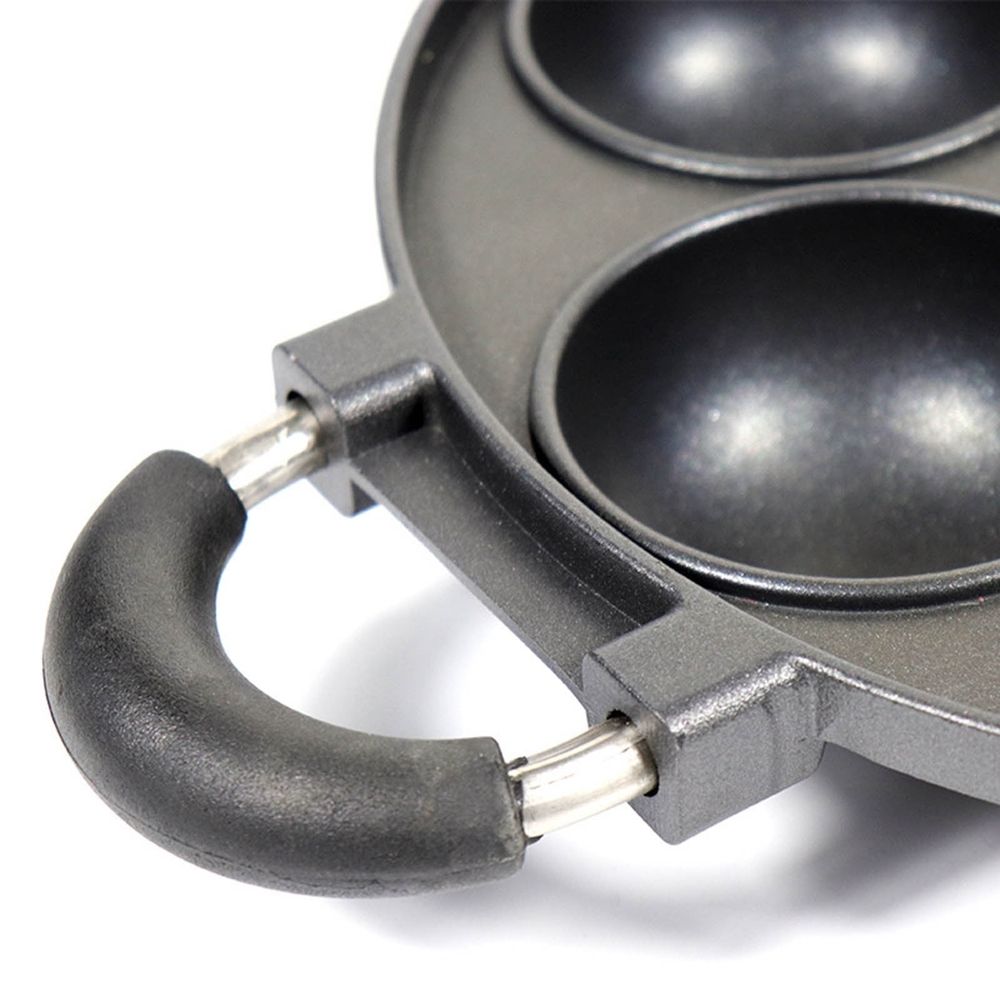 7-Cup Nonstick Baking Pan with Handle,Mini Muffin Tray,Round Metal Oven Bakeware,Black