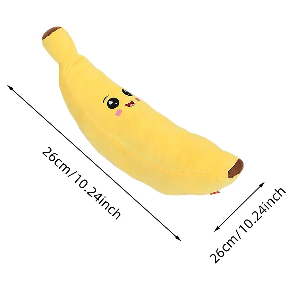 Banana Plush Dog Toy,Interactive Squeaky Stuffed Pet Toy for Puppies Cats,Soft PP Cotton Chew Plaything,Yellow 10.24in