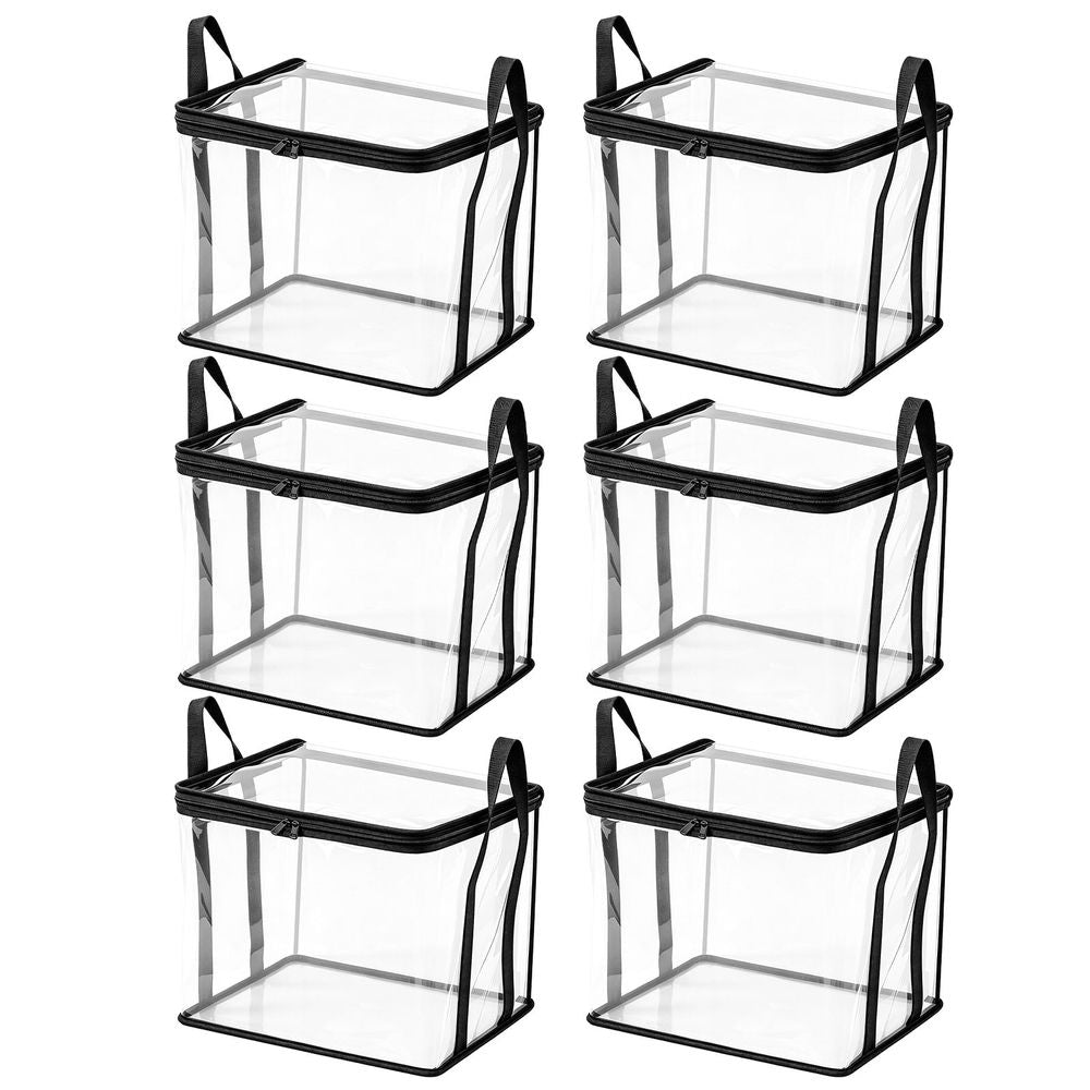 Large Clear Plastic Storage Bag with Zipper and Handle Heavy Duty Transparent Moving Tote for Clothes Bedding Dorm Closet Organization and Wardrobe Storage 15 Inch