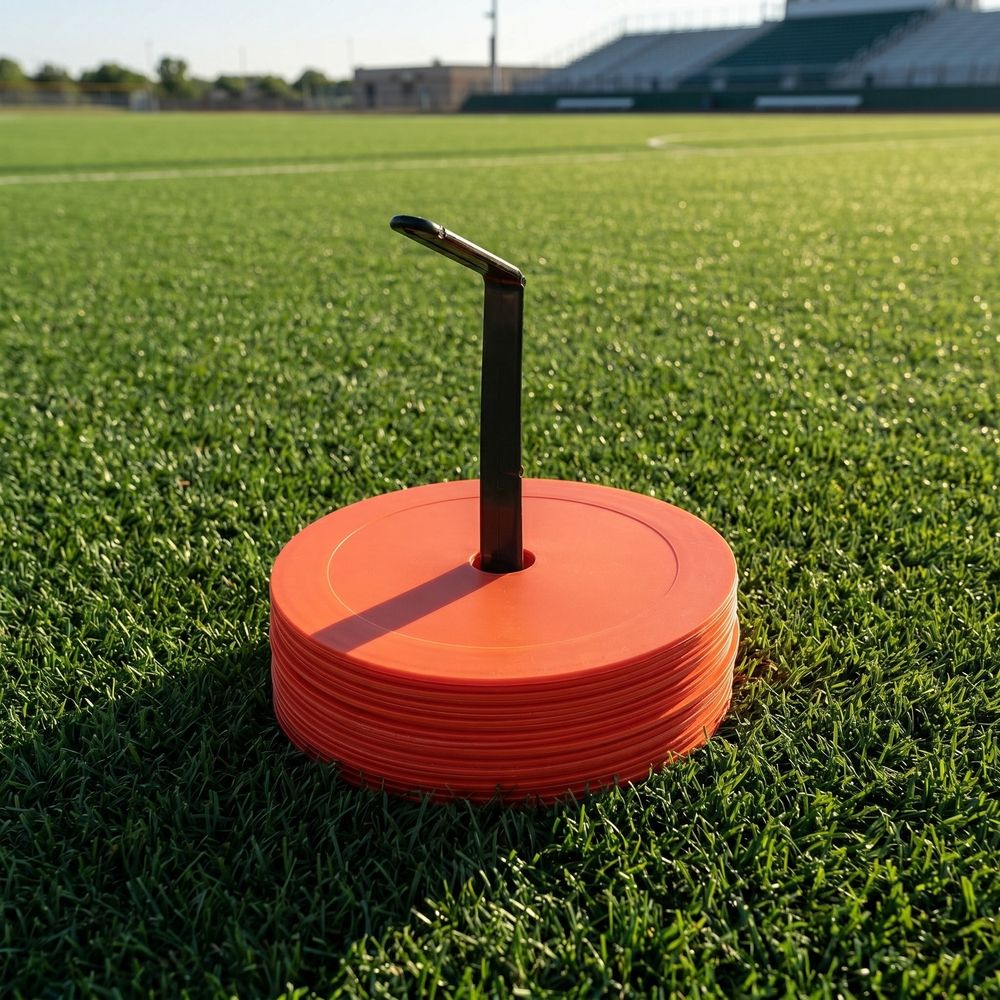 1 Set Flat Soccer Training Cones with High Contrast Markers for Effective Group Sports Drills and Practice
