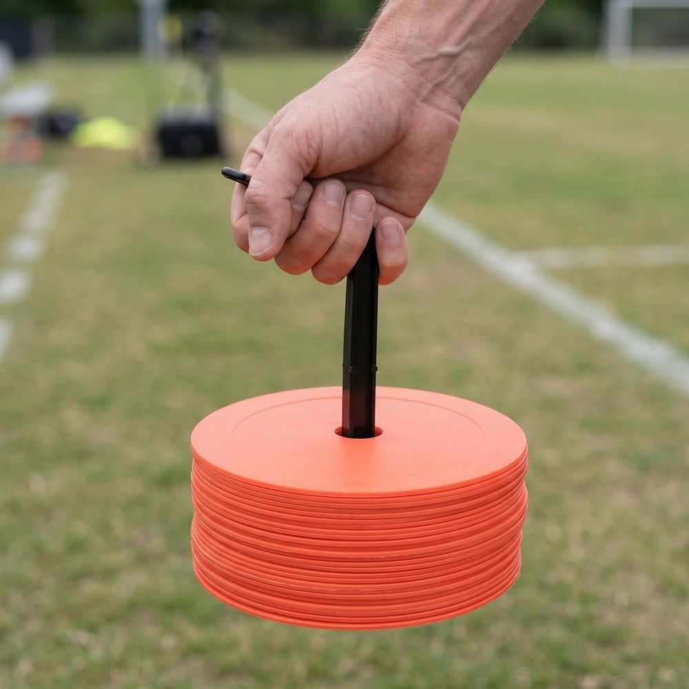 1 Set Flat Soccer Training Cones with High Contrast Markers for Effective Group Sports Drills and Practice
