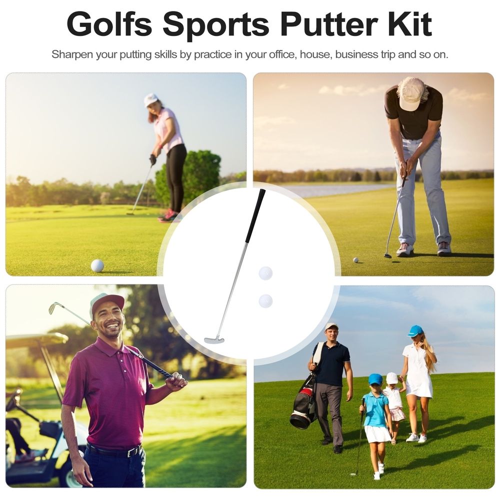 Portable Golf Putter Rod Set, Plated Alloy, Practical Training Tool for Golf Practice and Improvement