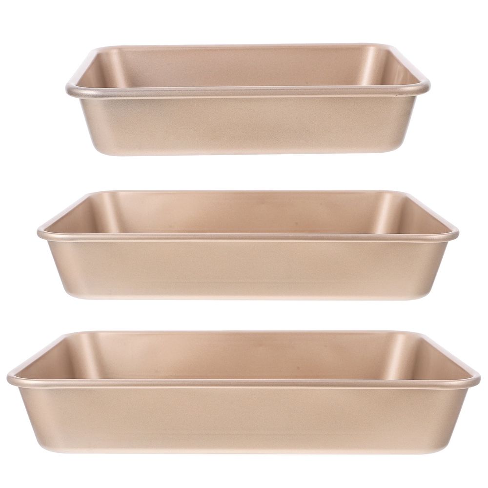 Golden Carbon Steel Baking Pan Set, Nonstick, Versatile for Oven