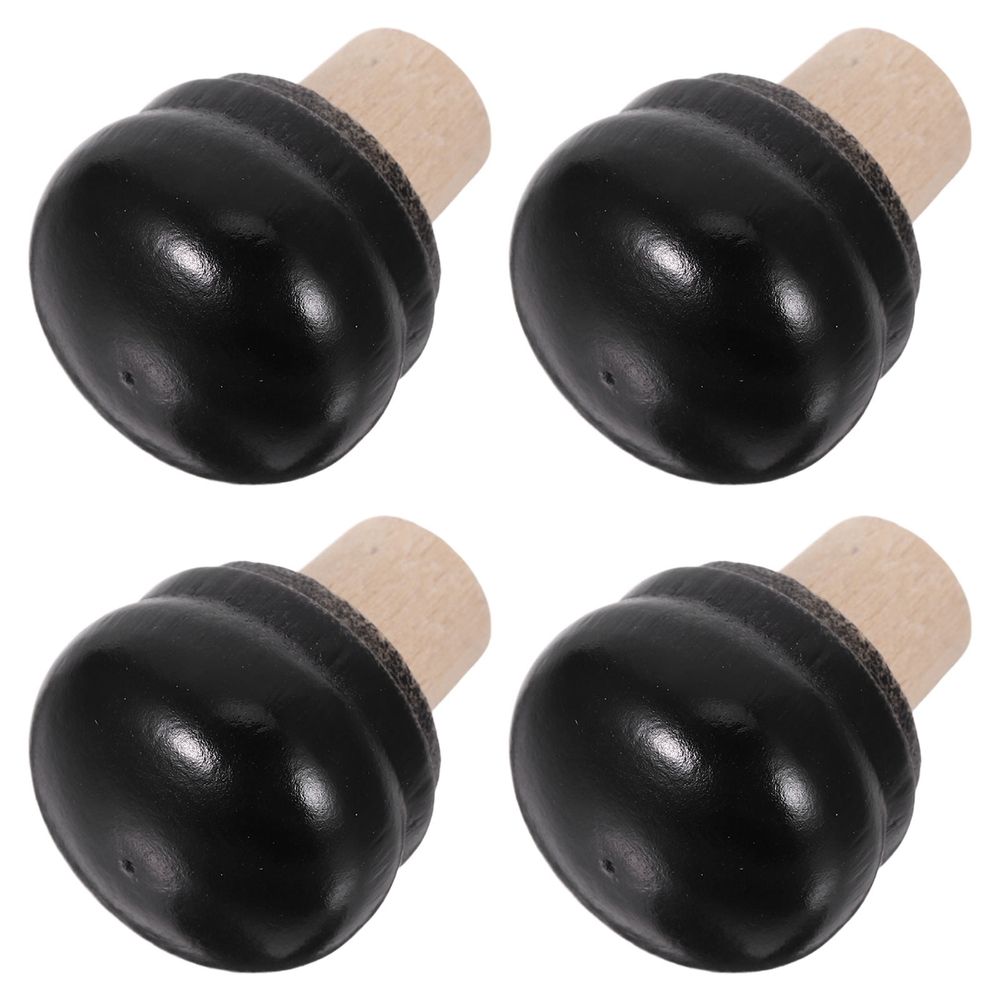 Black Wooden Wine Cork Sealer Leak-Proof Set for Home Use, 4 Pieces Wine Bottle Stoppers