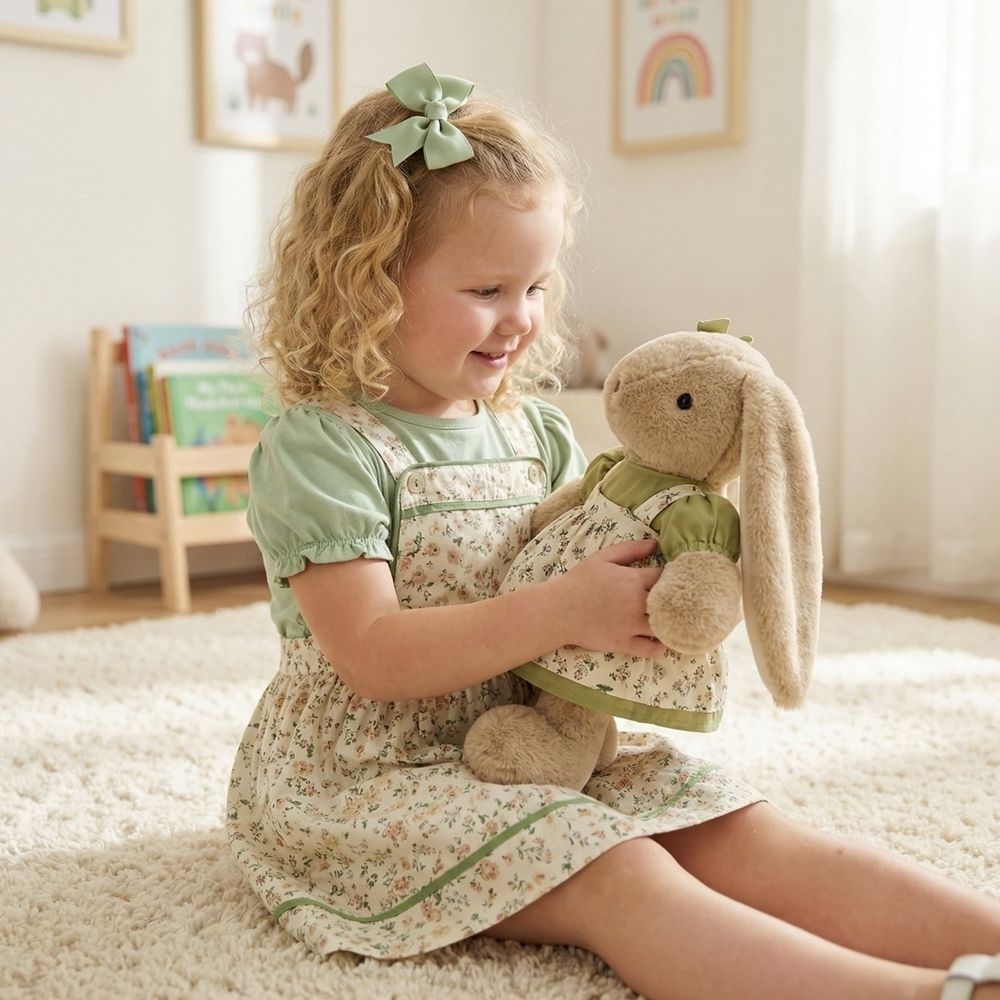 Rabbit Stuffed Animal Plush Toy, Adorable Long-Eared Bunny Doll with Unique Soft Texture, 11.8 Inch Hand-Sewn PP Cotton Cushion, Perfect for Birthdays and Home Occasions White
