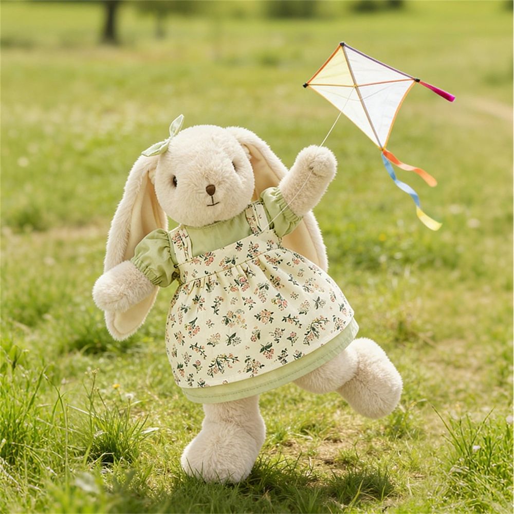 Rabbit Stuffed Animal Plush Toy, Adorable Long-Eared Bunny Doll with Unique Soft Texture, 11.8 Inch Hand-Sewn PP Cotton Cushion, Perfect for Birthdays and Home Occasions White