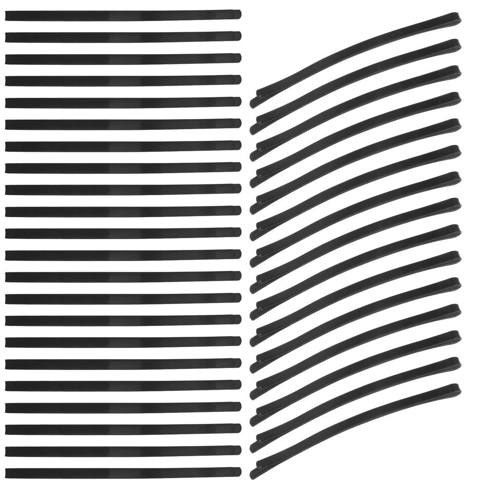 Curved Black Alloy Bobby Pins for Thick Hair Styling and Secure Hold, 100 Pieces Hair Accessories