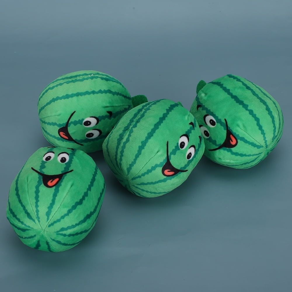 4Pcs Pet Soft Plush Watermelon Toy Dogs Cat Squeak Chew Toys Interactive Relieve Boredom Pet Supplies