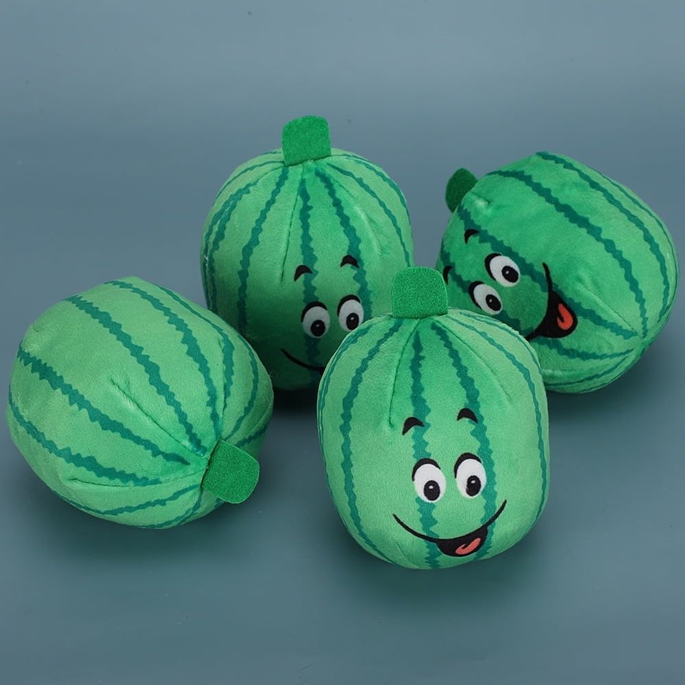 4Pcs Pet Soft Plush Watermelon Toy Dogs Cat Squeak Chew Toys Interactive Relieve Boredom Pet Supplies