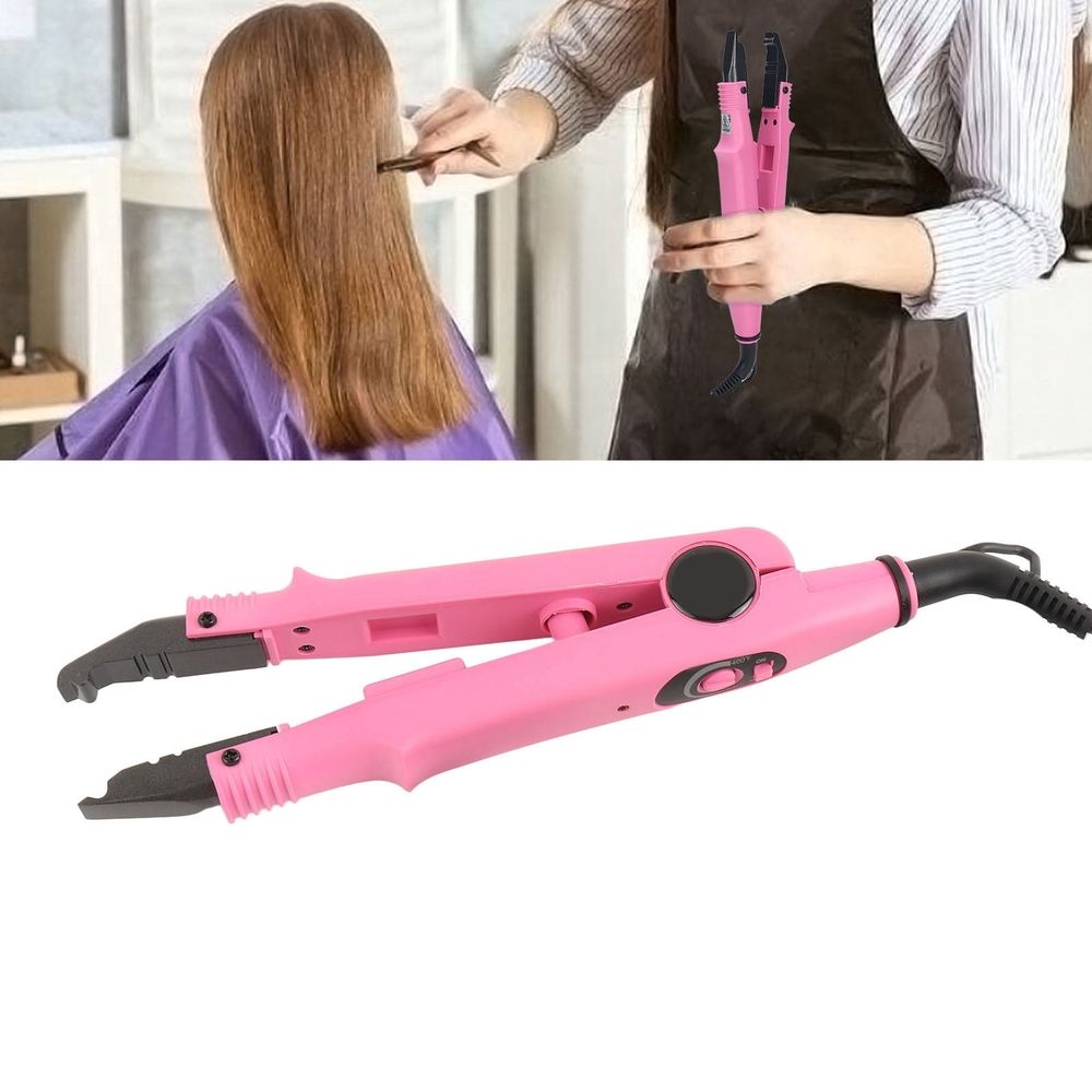 Hair Extension Iron Temperature Change Heated Connector Machine Keratin Tool 110‑240VUS Plug