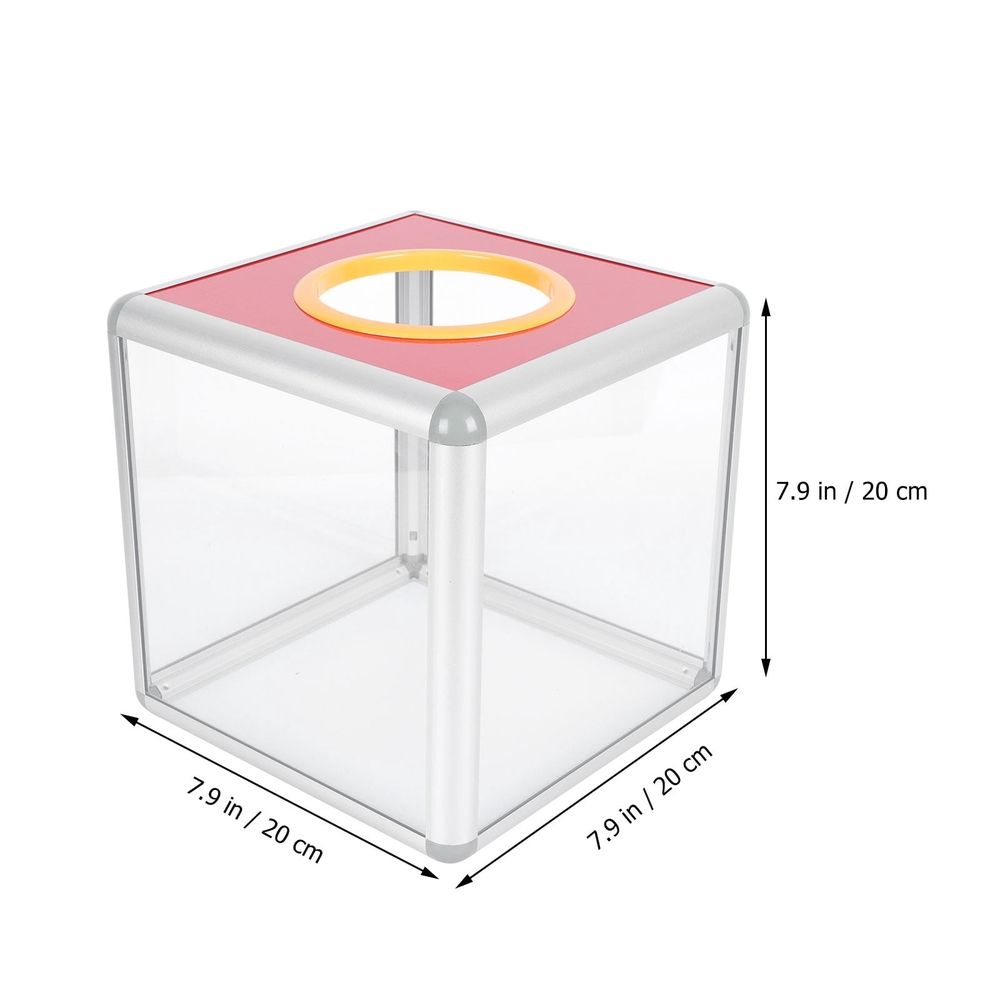 Clear Box with Lock for Fundraising and Votes Collection, Simple Design 1Pc