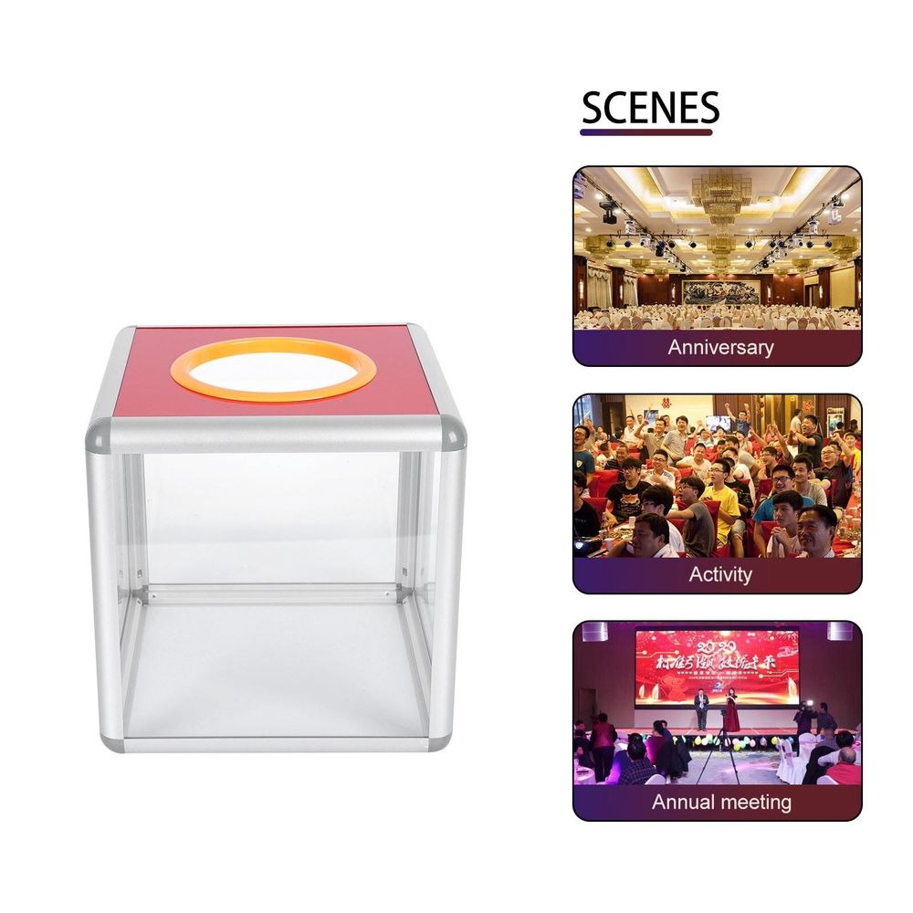 Clear Box with Lock for Fundraising and Votes Collection, Simple Design 1Pc